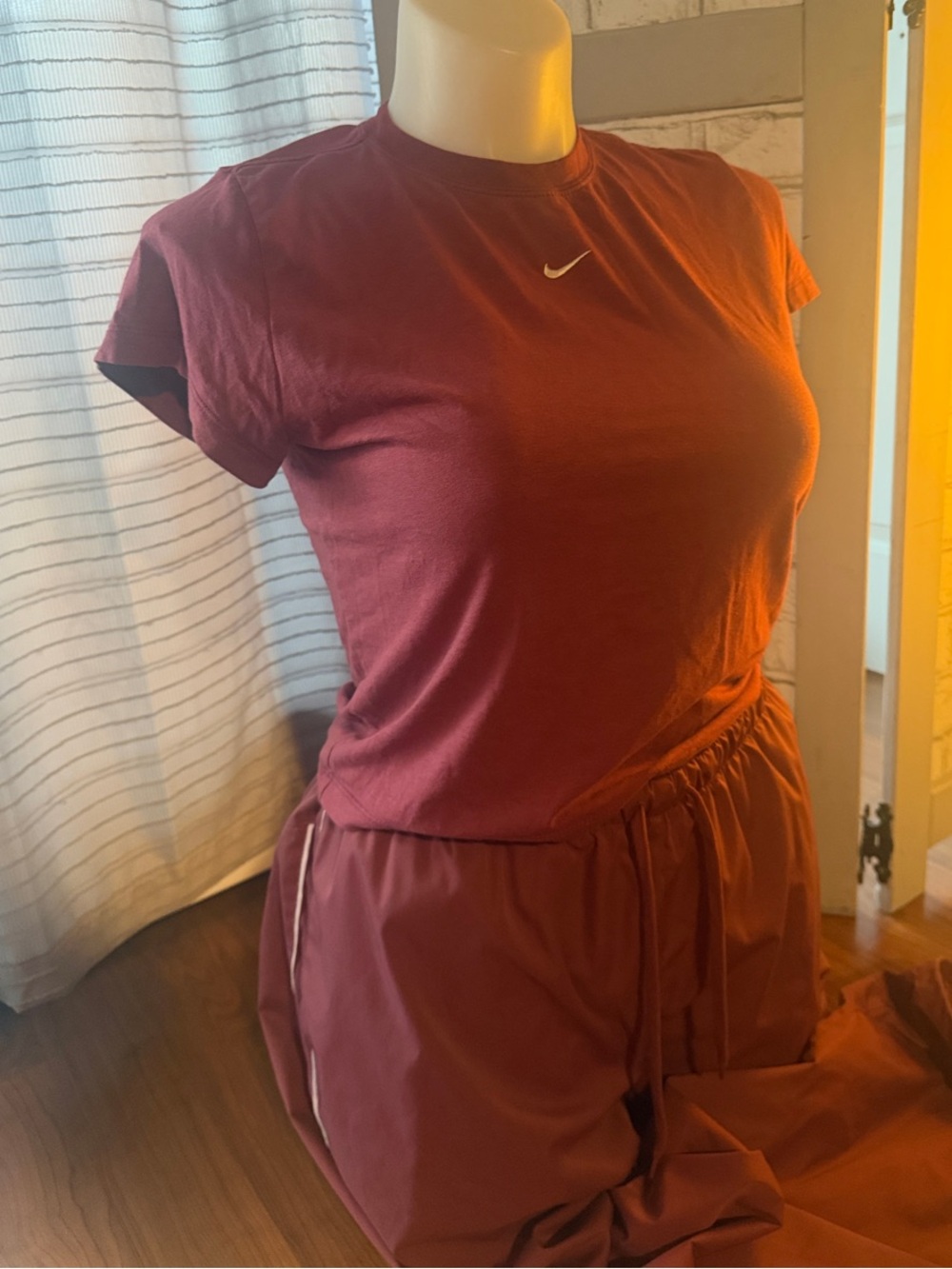 Nike Women's Rust Red Track Pants & Tee Set